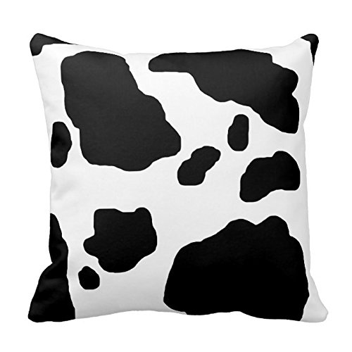 Colores blanco y negro Holstein de cojín con diseño de piel de vaca cojín cuadrado cojín con puntos de con cierre de cremallera de la funda de almohada disimulable para sala de estar para sofá o 18 en