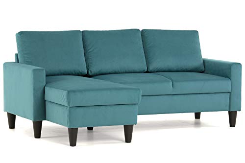 Confort24 Fox Sofá de Salon 3 plazas Chaise Longue Esquinero Rebersible Izquierda o Derecha Tapizado Tela (Turquesa) Confort24 Fox Sofá de Salon 3 plazas Chaise Longue Esquinero Rebersible Izquierda o Derecha Tapizado Tela (Turquesa)