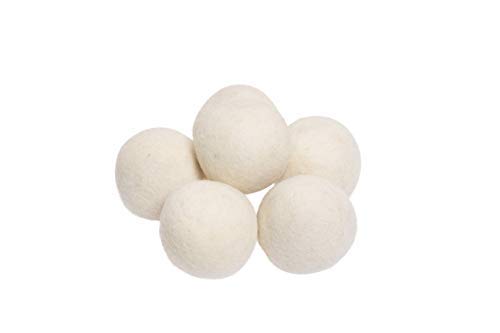 De KultureTM - Bolas secadoras de lana de Nueva Zelanda (3 x 3 DH/juego de 6) para lavandería, suavizante, reutilizable, acorta el tiempo de secado, reduce las arrugas (blanco)