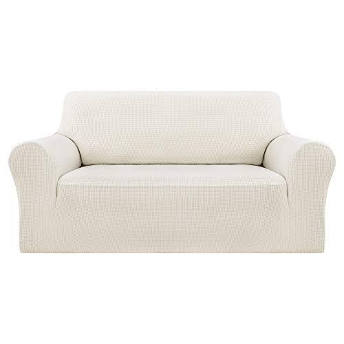 Deconovo Cubre de Sillón Funda para Sofá 2 Plazas Protector Elástica Blanco Deconovo Cubre de Sillón Funda para Sofá 2 Plazas Protector Elástica Blanco