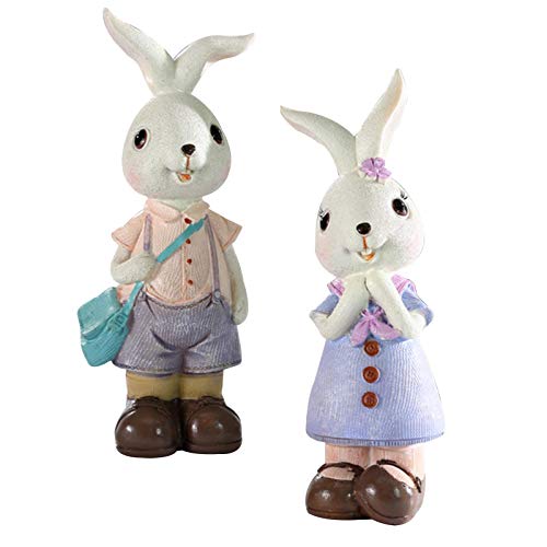 Decoración de conejo de Pascua, decoración de resina, artesanía, fiesta de Pascua, decoración de mesa, regalo