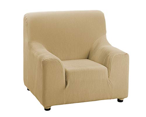 DHestia Funda Elástica y Adaptable con Elastómero, Medidas Sofá, Sillón 1 Plaza-70/90 cm, Beige, 70/90 cm DHestia Funda Elástica y Adaptable con Elastómero, Medidas Sofá, Sillón 1 Plaza-70/90 cm, Beige, 70/90 cm