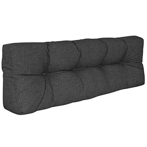 DILUMA | Cojín de Respaldo Largo 120x40 cm Antracita | Cojín Confort para sofás palés Repelente a Las Manchas