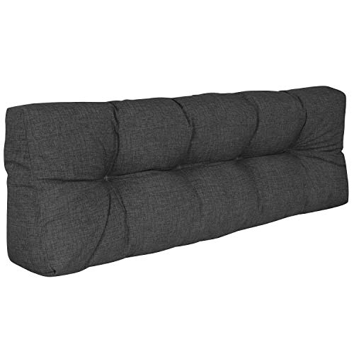 DILUMA | Cojín de Respaldo Largo 120x40 cm Antracita | Cojín Confort para sofás palés Repelente a Las Manchas DILUMA | Cojín de Respaldo Largo 120x40 cm Antracita | Cojín Confort para sofás palés Repelente a Las Manchas