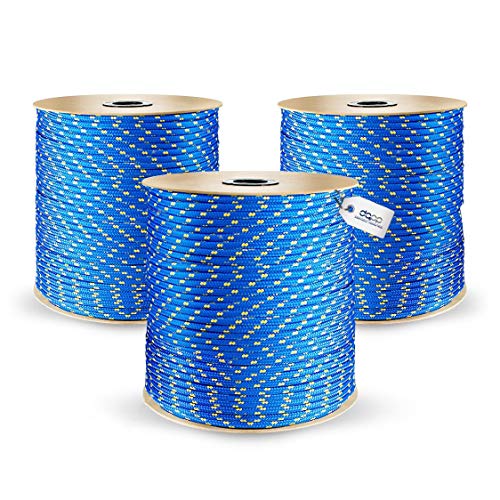 DQ-PP Cuerda de Polipropileno | Azul | Longitud 20 metros | Grosor 3 milímetros | Rollo de Soga | 100% natural | multiusos | Cuerda de Amarre