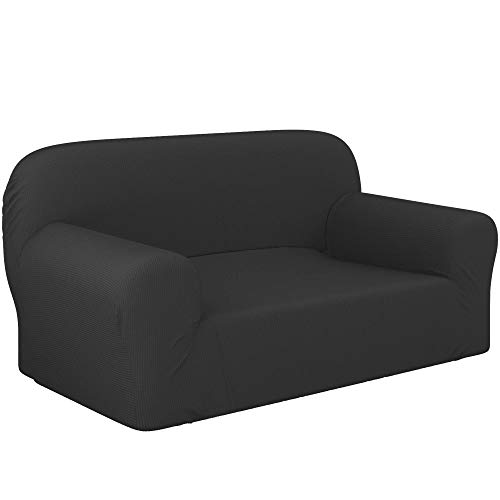 Dreamzie - Fundas Sofa Elasticas 2 Plazas - 60% Algodón Reciclado - Certificada Oeko-Tex® sin Productos Químicos - Fabricada en España - Gris