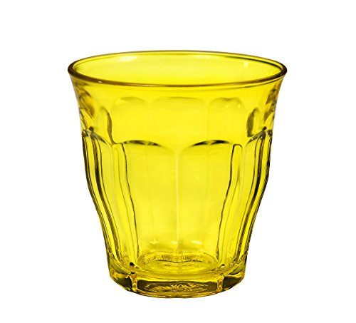 Duralex 1027SR06 Picardie – Juego de 6 Vasos de Cristal Amarillos 8,5 cm.