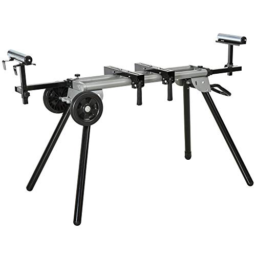 DURHAND Soporte Universal para Sierra Ingletadora Plegable con Distancia de Trabajo Ajustable Fácil de Transportar y Almacenar 123,5-245x73x96 cm Negro DURHAND Soporte Universal para Sierra Ingletadora Plegable con Distancia de Trabajo Ajustable Fácil de Transportar y Almacenar 123,5-245x73x96 cm Negro