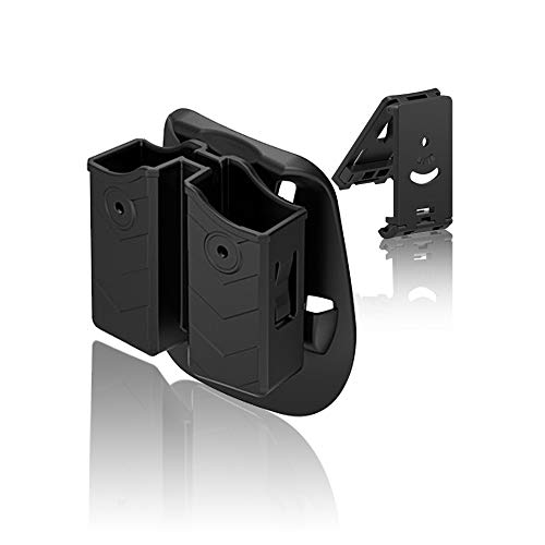 efluky Portacargador Doble Funda para Pistola Cargador Bolsa Universal Portacargador Doble para H&K USP FS/Compact 9mm/.40/Beretta/Glock/Walther/Sig Sauer/CZ, Belt Clip+Paddle 60° Adjustable efluky Portacargador Doble Funda para Pistola Cargador Bolsa Universal Portacargador Doble para H&K USP FS/Compact 9mm/.40/Beretta/Glock/Walther/Sig Sauer/CZ, Belt Clip+Paddle 60° Adjustable