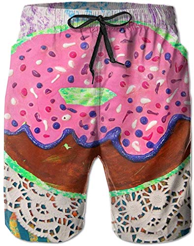 El más Nuevo Donut Food Color Art Pink Bañadores de baño para Hombre Pantalones Cortos Ropa de Playa de Secado rápido El más Nuevo Donut Food Color Art Pink Bañadores de baño para Hombre Pantalones Cortos Ropa de Playa de Secado rápido