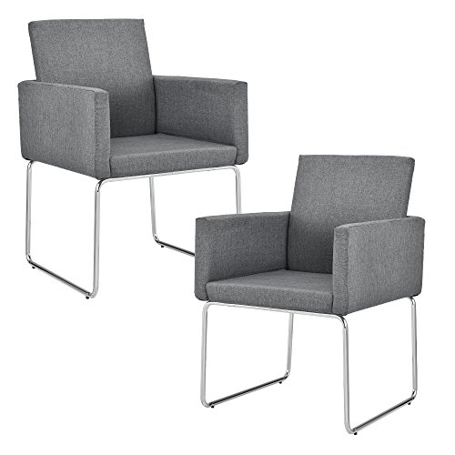 [en.casa] Set de 2 sillas de Comedor - 82,5 x 54cm - Gris Oscuro