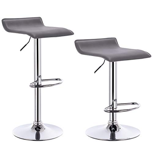 eSituro 2X Taburetes de Bar Taburete Alto Cocina Regulable en Altura Juego de 2 Cuero Sintético Sillas Alta Taburete de Cocina con Asiento Tapizado Gris eSituro 2X Taburetes de Bar Taburete Alto Cocina Regulable en Altura Juego de 2 Cuero Sintético Sillas Alta Taburete de Cocina con Asiento Tapizado Gris
