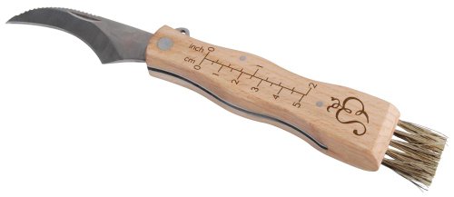 Esschert Design Pilzmesser mit Pinsel, Messer für Pilzsammler, mit Borsten, mit Linial