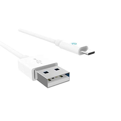 EVOMIND Cable USB Tipo C 2M Carga rápida y Sincronización - Cable Type-C para Samsung Galaxy S20/S10/S9/ Note 10/9, Xiaomi Mi 10/9/ Redmi Note 9, Controlador PS5/Xbox Series X/S, etc. - 2M Blanco