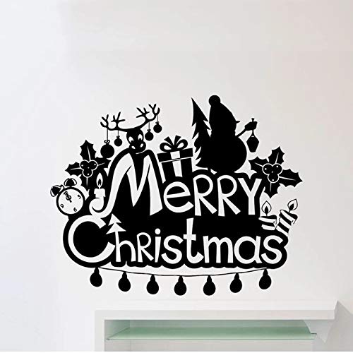 Feliz Navidad pegatinas de pared árbol de Navidad regalos Reno Santa Claus vinilo foto papel tapiz familia jardín de infancia decoración impermeable alto