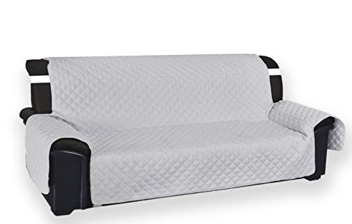 Funda acolchada «Vivy» para sofás de 4 plazas. Color: gris liso. Dimensiones del asiento:230 cm