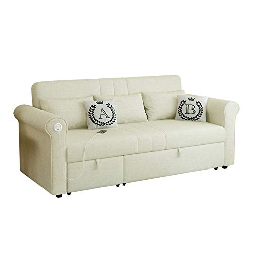 FYHpet Sofá Cama de Doble propósito Multifuncional extraíble y Lavable sofá de Ocio pequeño apartamento sofá Cama Plegable 2 plazas de Lino de Tela Convertible sofá sofá futón