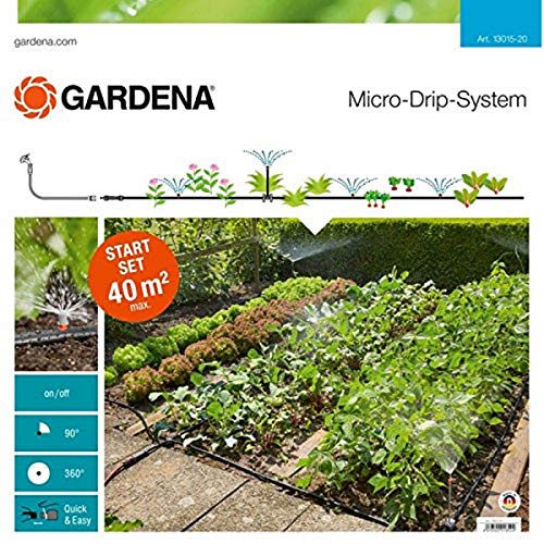 Gardena 13015-20 Set de Inicio (Sistema jardín Micro-Drip para el riego Flexible e Individual de los parterres de Flores y los bancales hortalizas)