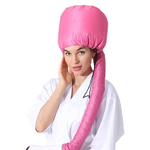 Gorra de Secado de Pelo ortátil, Accesorio del Secador De Pelo De Bonnet Capucha Haircare Salon Secador de pelo Sombrero Accesorios para secar el pelo con elástico para conectar al secador(rojo)`