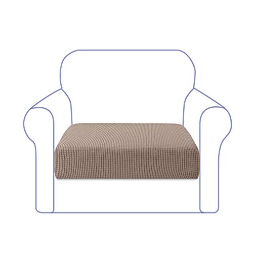Granbest - Funda de cojín de sofá extensible supersuave, funda de asiento de sofá, protector de cojín jacquard spandex con fondo elástico (1 plaza, sand)