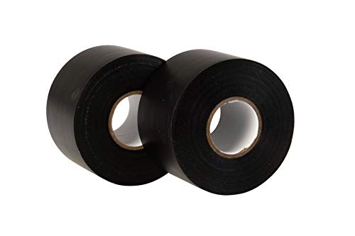 GTSE 2 rollos de cinta de aislamiento eléctrica de PVC de ancho negro, 50 mm x 33 m, paquete grande de 2 rollos de 2 pulgadas