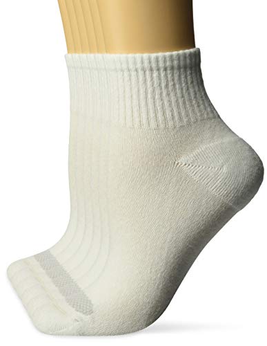 Hanes Womens Cool Comfort® Ankle Socks 6-Pack (681V6) -White w/Gr -5-9