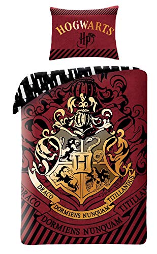 Harry Potter Wende-Bettwäsche-Set Funda de Edredón 140x200 Algodón Ropa de Cuna Hogwarts