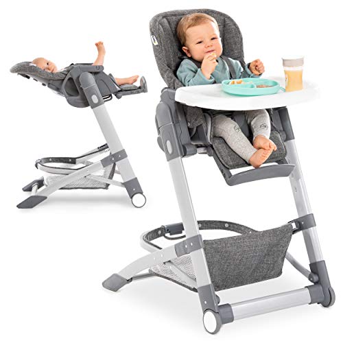 Hauck - Trona evolutiva Grow-Up - Trona bebe plegable con bandeja y ruedas - Trona reclinable con altura regulable -Tronas para bebes - Gris Jaspeado Hauck - Trona evolutiva Grow-Up - Trona bebe plegable con bandeja y ruedas - Trona reclinable con altura regulable -Tronas para bebes - Gris Jaspeado