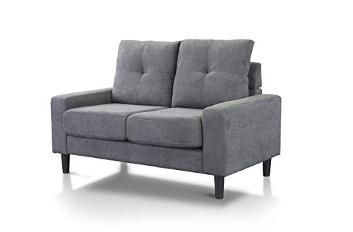 Home Heavenly®- Sofá Brooklyn, sofá de salón de Tres o Dos plazas, en Color Gris Marengo y Patas Negras, combinables hasta 5 plazas (2 plazas) Home Heavenly®- Sofá Brooklyn, sofá de salón de Tres o Dos plazas, en Color Gris Marengo y Patas Negras, combinables hasta 5 plazas (2 plazas)