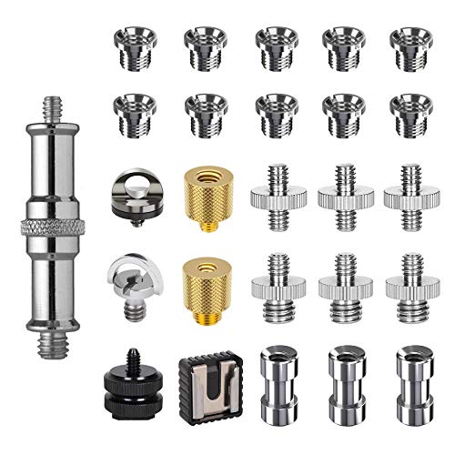 Homeet 26 Tornillo de Cámara Adaptador Rosca Tripode Convertidor 1/4" y 3/8" Tornillos para Trípodes Adaptador Rosca del Trípode Cámara Tornillo de Tuerca para Soporte/Cámara/Trípode/micrófono y etc Homeet 26 Tornillo de Cámara Adaptador Rosca Tripode Convertidor 1/4" y 3/8" Tornillos para Trípodes Adaptador Rosca del Trípode Cámara Tornillo de Tuerca para Soporte/Cámara/Trípode/micrófono y etc