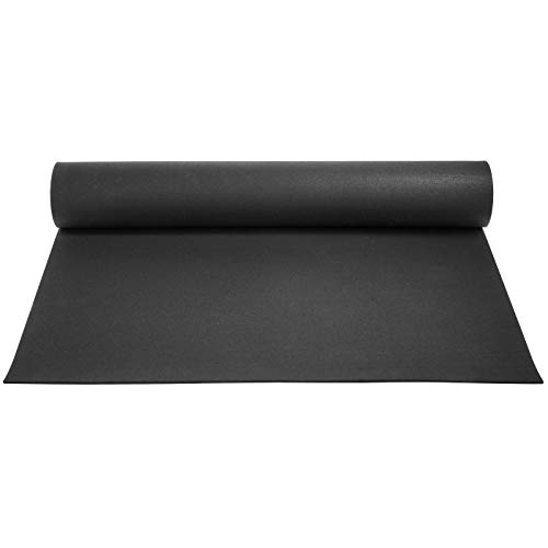 Husuper Suelo para Gimnasio PVC Equipo Alfombrilla de Suelo 9.5mm Pavimento de Caucho Rollo Goma Antideslizante Alfombra Caucho Suelo de Gimnasio 4 x 10FT Color Negro