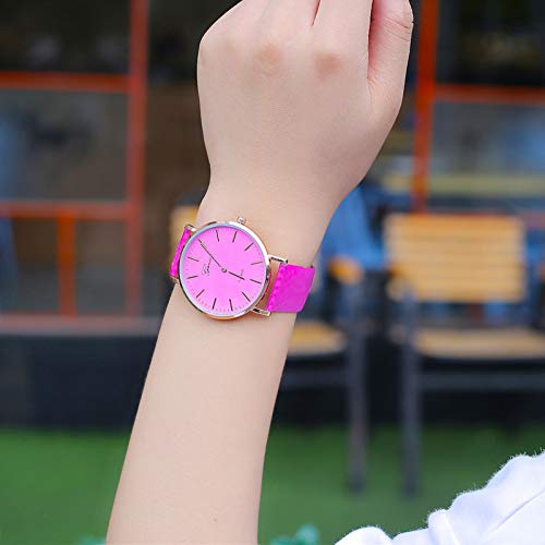 HZLY Reloj de Mujer de Moda de Dos Clavijas para Damas Simples Reloj Casual Color Sensible a la Temperatura Reloj