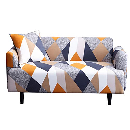 INGHU Funda de sofá de tela elástica, funda de sofá de 2 plazas, funda completa, lavable a máquina, diseño 1