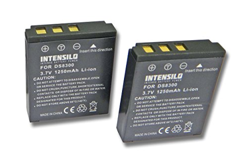 INTENSILO 2X Li-Ion batería 1250mAh (3.7V) para cámara de Video, videocámara Sealife Reefmaster DC 800 por DS8330-1, BATS8.