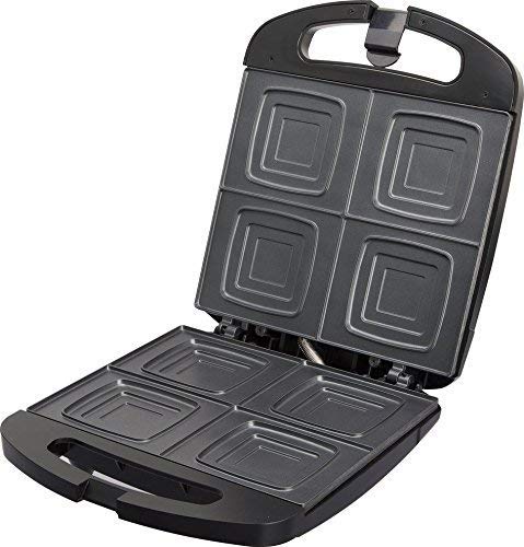 Jata SW546 Sandwichera Compacta Familiar para 4 Sándwiches con Placas Antiadherentes Libre de PFOA Sellado Perfecto Almacenaje vertical Tostado Rápido y Uniforme