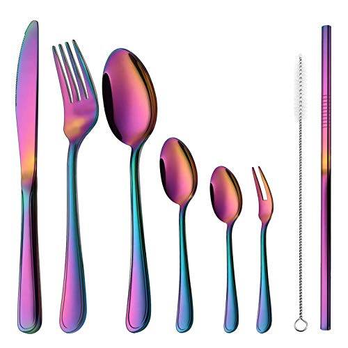 Juego Cubiertos para Regalo Parkarma 8 Piezas Cubertería de acero Inoxidable Cubiertos Plata Set Cubiertos Juego Cubiertos Ideal para el Hogar / Camping / Fiesta Juego Cubiertos para Regalo Parkarma 8 Piezas Cubertería de acero Inoxidable Cubiertos Plata Set Cubiertos Juego Cubiertos Ideal para el Hogar / Camping / Fiesta