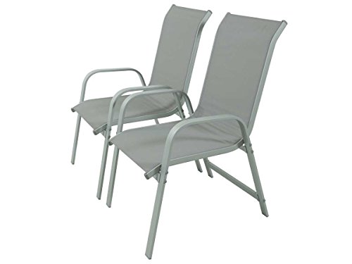 Juego de sillas para jardin textileno Porto- Phoenix - gris claro