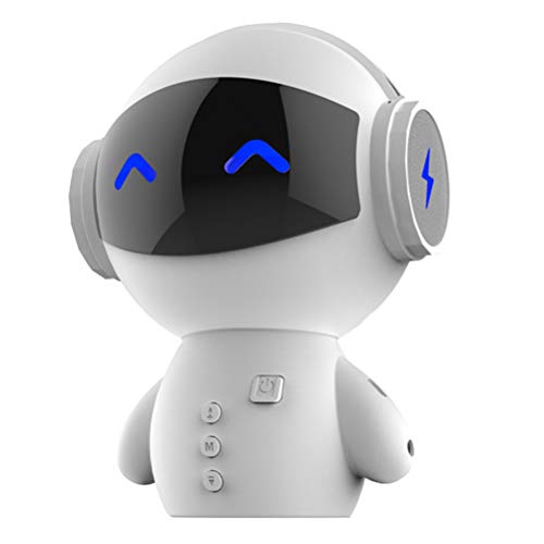 Kexia Bluetooth Altavoz Robot, Inteligente Subwoofer Tarjeta Inalámbrica, Reproductor De MP3 con Un Solo Toque Responder Función De Carga, Exterior Mini Portátil De Pequeño Tamaño