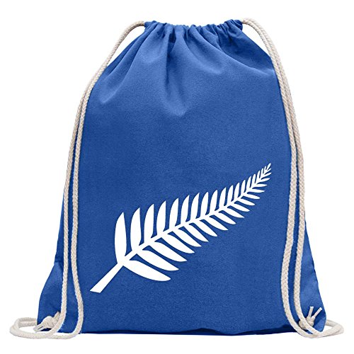 Kiwistar Helecho D/Plata/Nueva Zelanda Kiwi Divertida Mochila Deportivo para el Fitness. Gymbag para lo Shopping de algodón con cordón, Unisex Adulto, Reale, 37 x 46cm