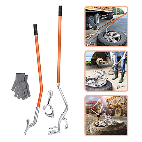 KKTECT Cambiador de Llantas de Acero/Aluminio, Kit de Herramientas de desmontaje de Montaje de Llantas de 17.5"a 24", Herramienta de Cambio de Llantas destalonadora de camión sin cámara Manual KKTECT Cambiador de Llantas de Acero/Aluminio, Kit de Herramientas de desmontaje de Montaje de Llantas de 17.5"a 24", Herramienta de Cambio de Llantas destalonadora de camión sin cámara Manual