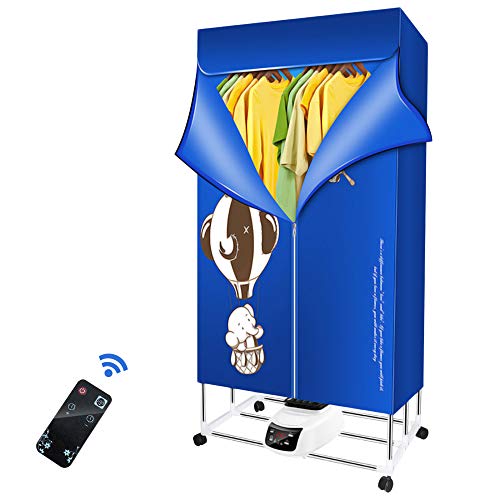 KKTECT Home Secador de Ropa Calentada por Iones Negativos 1500W-33LB Secadora de Ropa con Calefacción Secador de Ropa Automático Portátil Calentador Temporizador Digital de Control Remoto KKTECT Home Secador de Ropa Calentada por Iones Negativos 1500W-33LB Secadora de Ropa con Calefacción Secador de Ropa Automático Portátil Calentador Temporizador Digital de Control Remoto