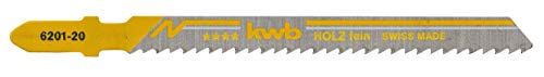 KWB 49620125 Pack de 5 Hojas de Sierra de calar para Madera y PVC, Corte Fino, Set de 5 Piezas