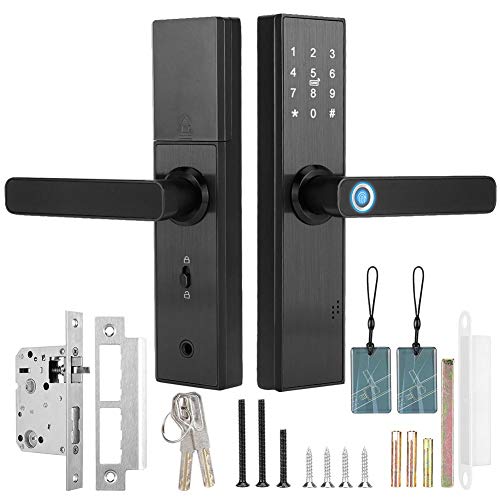 Ladieshow Electronic Smart Door Lock, WiFi Touch Screen Fingerprint Password IC Card Smart Door Lock con llave mecánica para el hogar