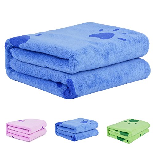 Legendog Toallas Baño, Toallas de Baño, Toalla Perro, Azul Toallas Baño, Toalla Microfibra Ultra Absorbente para Agua de Secado