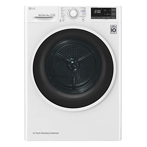 LG RC80U2AV4Q - Secadora Smart de 8 kg, clase A+++, con bomba de calor Dual Inverter, tecnología Eco Hybrid y Allergy Care, inteligencia artificial, carga frontal, instalación libre, color blanco LG RC80U2AV4Q - Secadora Smart de 8 kg, clase A+++, con bomba de calor Dual Inverter, tecnología Eco Hybrid y Allergy Care, inteligencia artificial, carga frontal, instalación libre, color blanco