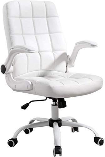 Living Decoration Office Chair Desk Chair Executive Chair Computer Chair Office Swivel Desk Task Home Faux Leather Flip up Arms Adjustable Reception Meeting Study Room Chair MAX Load 250kg