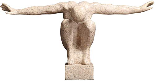L.TSN Escultura de Hombre Estatua única Decoraciones artísticas Escultura Artesanía Adornos Adorno para el hogar Estatuilla para Bar Café Decoración Oficina Sala de Estar 1224 (Color: Blanco)