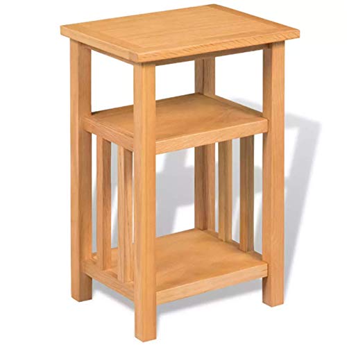 Lzcaure Mesilla De Noche Mesa Auxiliar De Madera Maciza De Roble con Estante para Revistas para Sala De Estar, Dormitorio, Marrón, 10.6"x13.8 X21.7 Muebles De Dormitorio De Dise?o Moderno