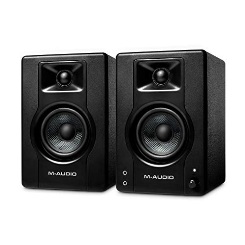 M-Audio BX3 Pair - Par de Monitores de estudio / Altavoces para PC de sobremesa de 120 W para videojuegos, producción musical, transmisiones en directo y pódcasts
