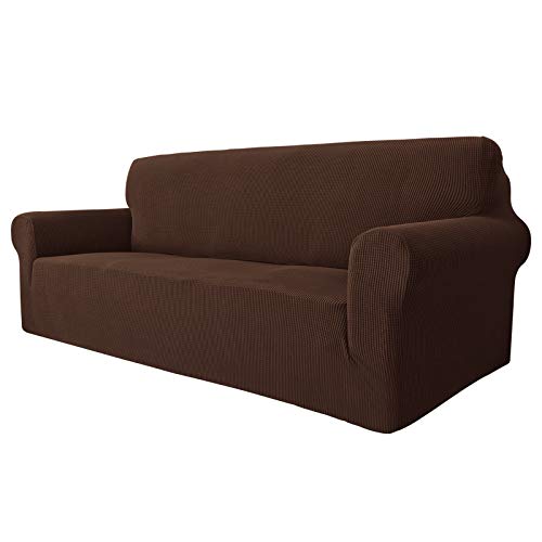 MAXIJIN Súper Stretch sofá cubierta de 3 plazas sofá, 1Piece universal fundas de sofá 3 plazas marrón MAXIJIN Súper Stretch sofá cubierta de 3 plazas sofá, 1Piece universal fundas de sofá 3 plazas marrón